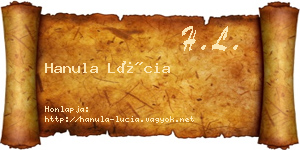 Hanula Lúcia névjegykártya